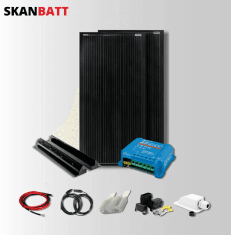 SKANBATT Solcellepakke - 220W (2x110w) Rammepanel (Slim&Short) - Victron MPPT 15A