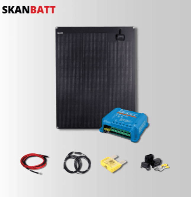 Hovedbilde SKANBATT Solcellepakke - 100W Flex / Victron MPPT ...