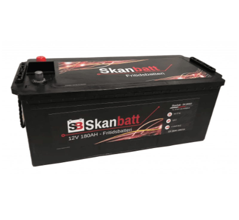 SKANBATT Fritidsbatteri 12V 180AH 1000CCA (513x223x203/223mm) +venstre